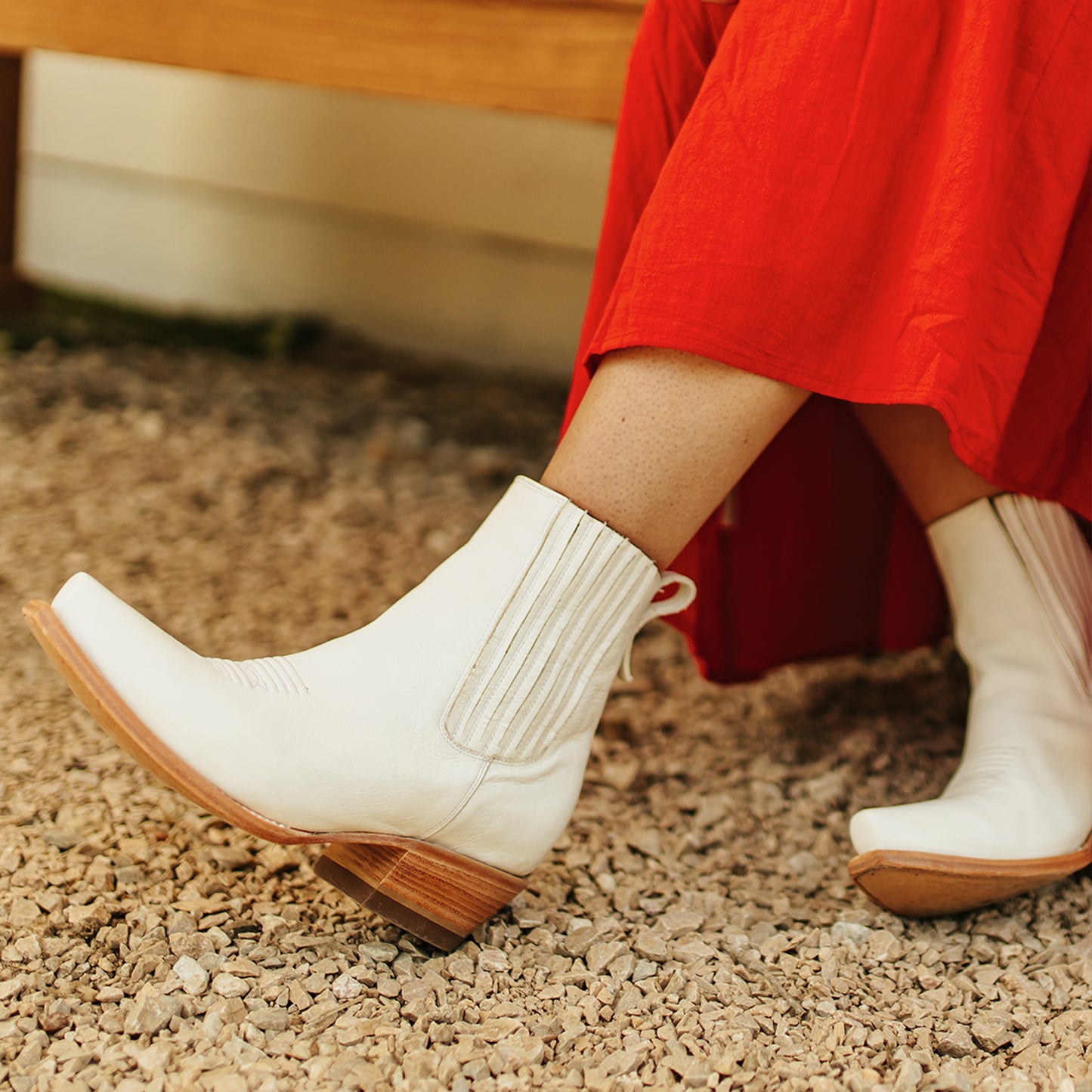 White Snip-Toe Classic Simple Ankle Cowgirl Boots