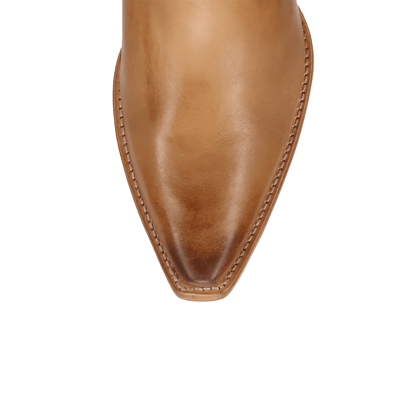 Tan Snip-Toe Grace Embroidery Half-Zip Knee High Cowgirl Boots