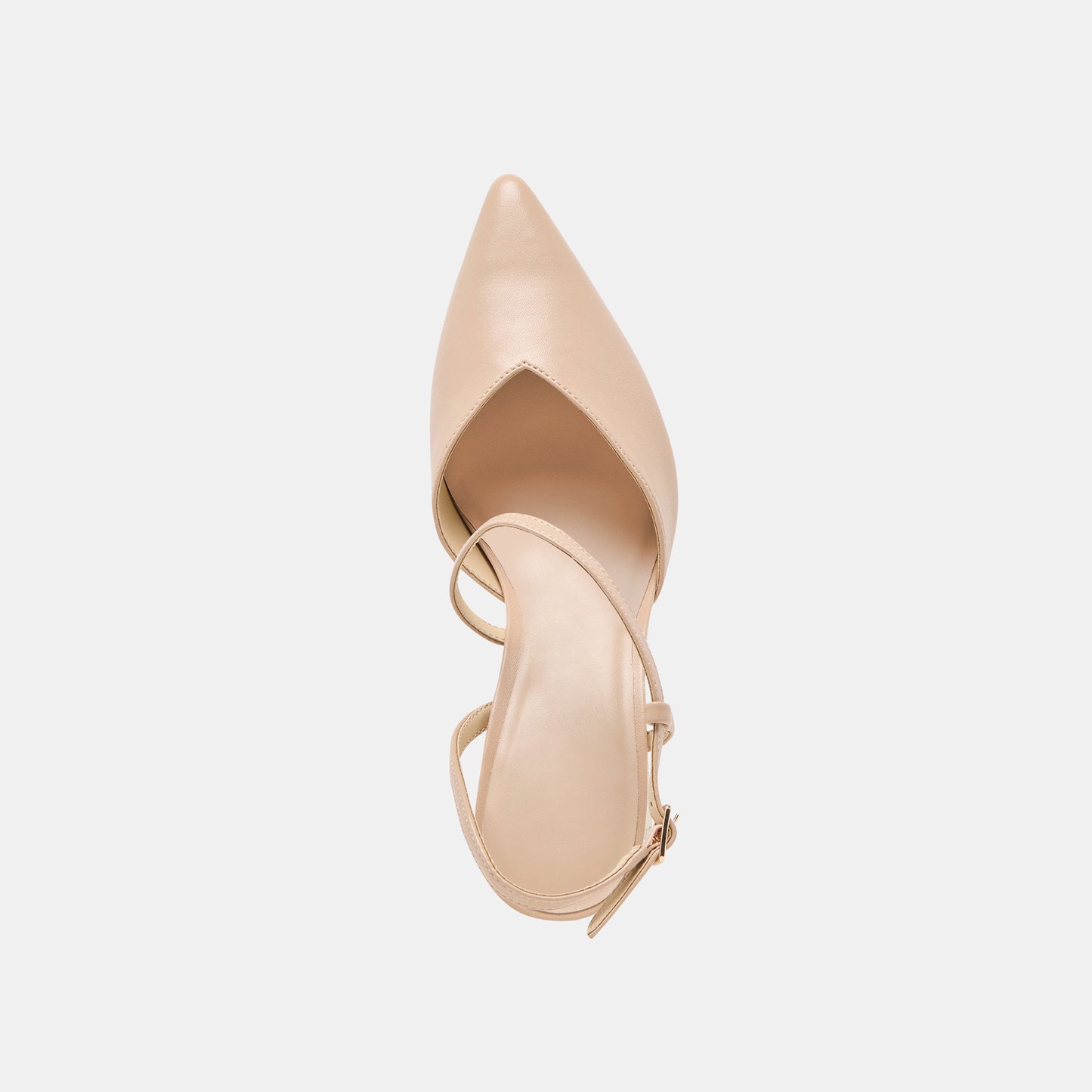 Beige Pointed-Toe S-Shaped Strap High Heels