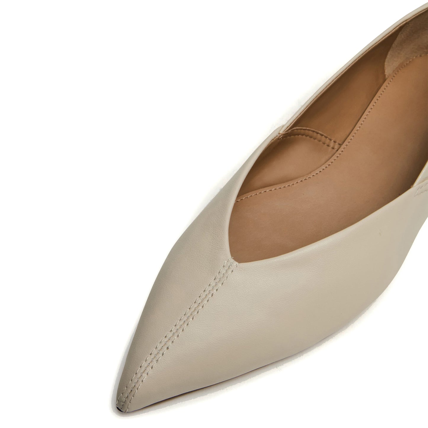 Bone Pointed-Toe Slip-On Stylish Flats