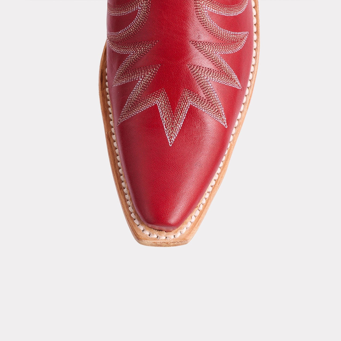 Red Snip-Toe Delicate Embroidery Western Ankle Cowgirl Boots