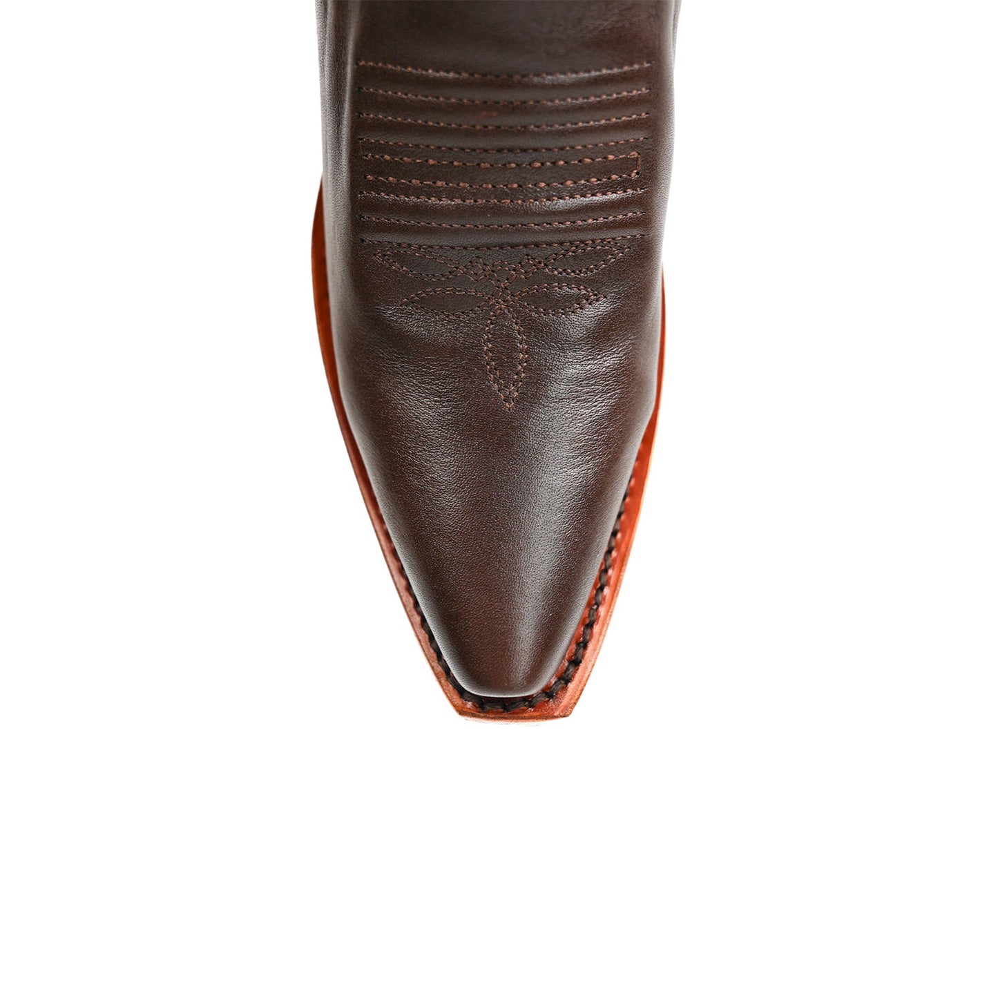 Brown Snip-Toe Half-Zip Western Embroidery Knee High Cowgirl Boots