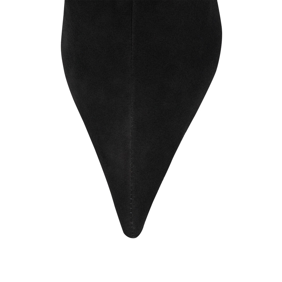 Black Faux Suede Pointed-Toe Slip-On Ankle Stiletto Boots