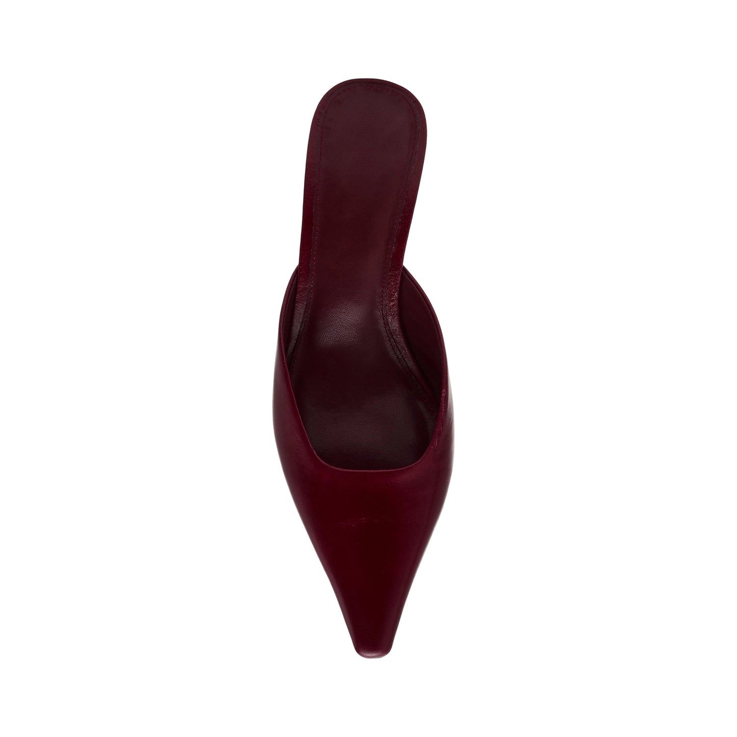 Wine Red Pointed-Toe Classic Slip-On Backless Kitten Heels