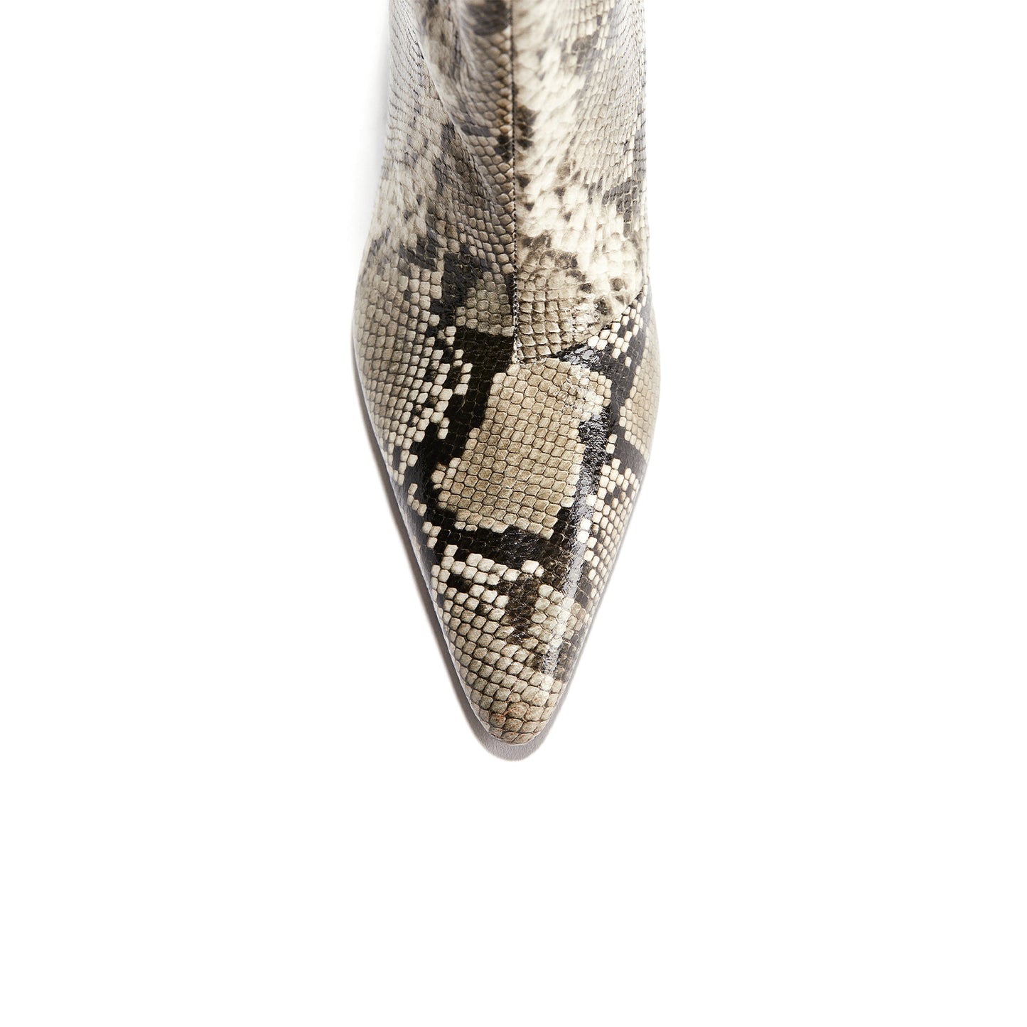 Snakeskin Vegan Leather Pointed-Toe Ankle Stiletto Boots