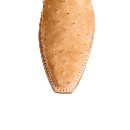 Contrast Brandy And Tan Snip-Toe Embroidery Mid Calf Cowgirl Boots