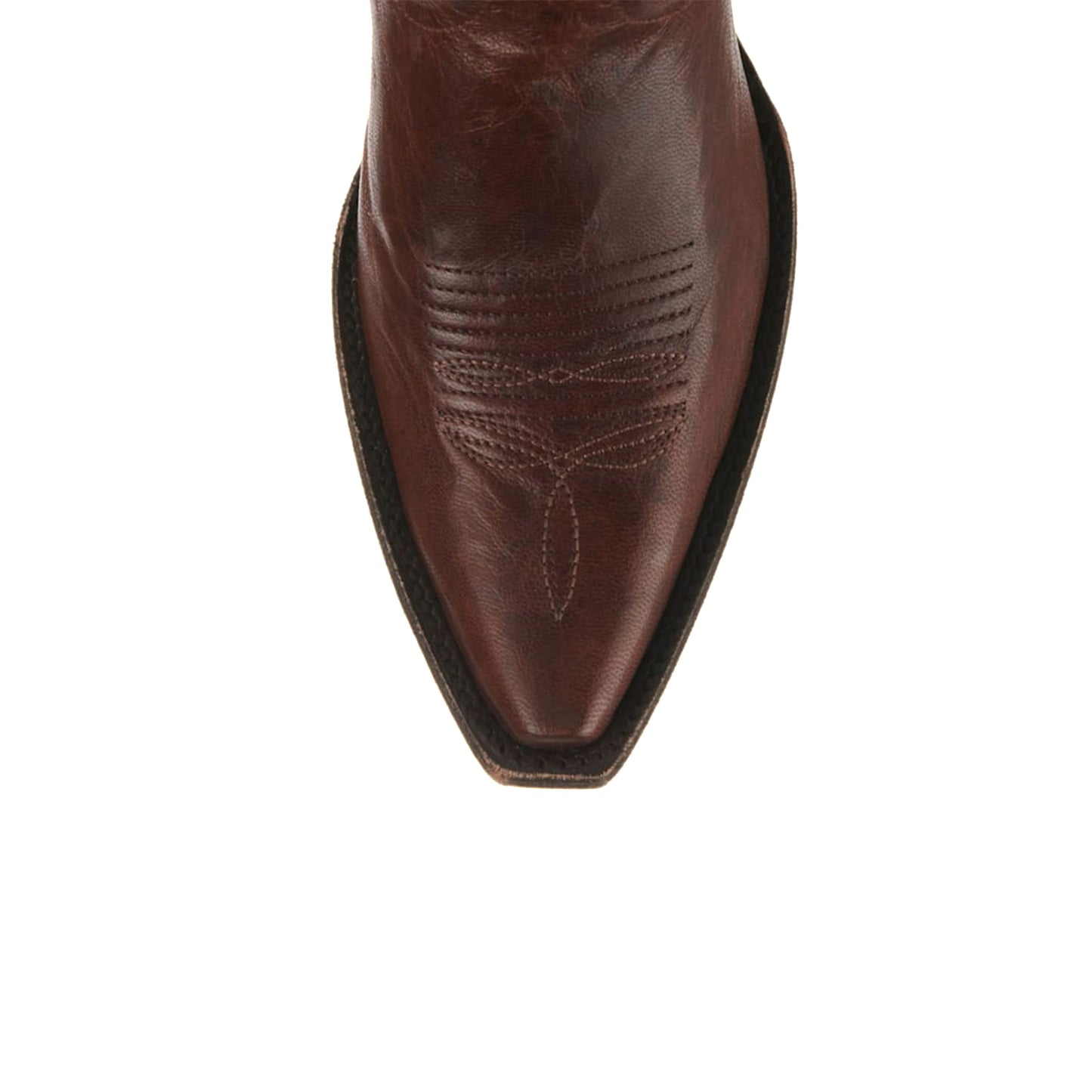 Brown Snip-Toe Delicate Embroidery Mid Calf Classic Cowgirl Boots