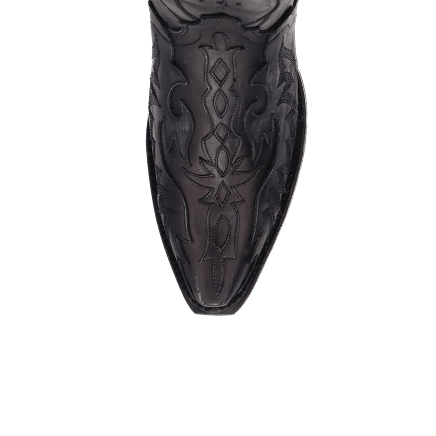 Black Snip-Toe Chic Embroidery And Appliques Wide Calf Knee High Cowgirl Boots