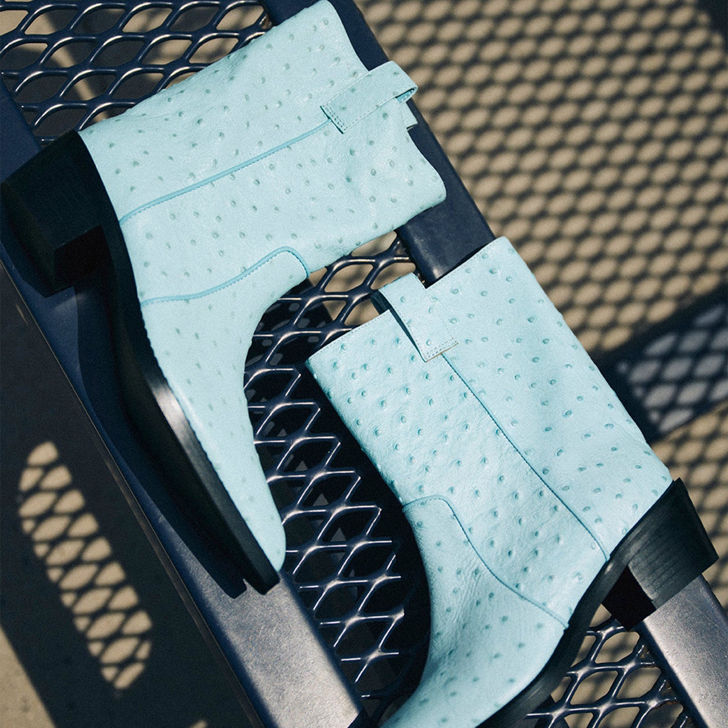 Turquoise Snip-Toe Chic Slip-On Ankle Cowgirl Boots