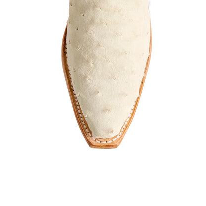 Contrast Tan And Ivory Snip-Toe Embroidery Mid Calf Cowgirl Boots