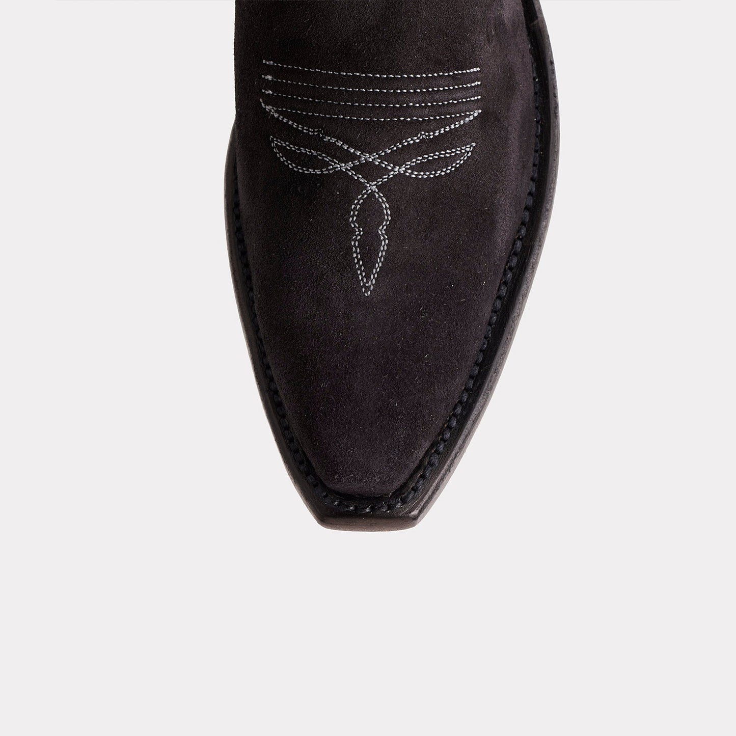 Black Faux Suede Snip-Toe Western Ankle Simple Cowgirl Boots