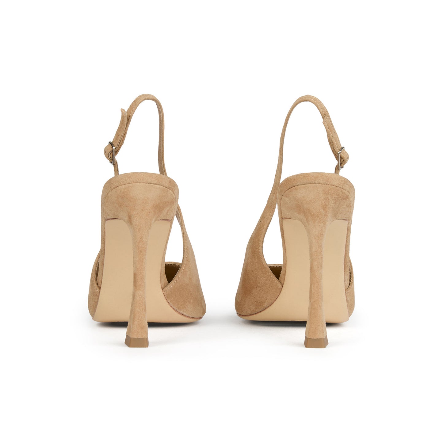 Wheat Faux Suede Pointed-Toe Slingback Pumps High Heels