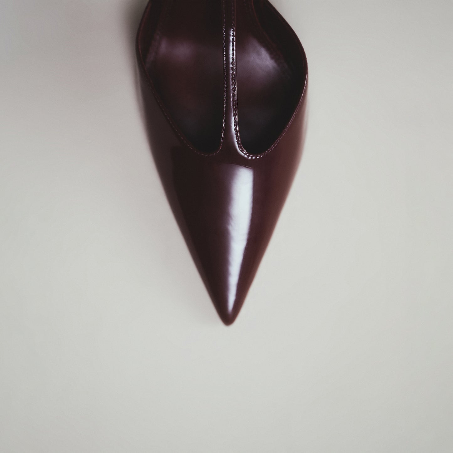 Patent Burgundy Pointed Toe Ankle Strap With Buckle High Stiletto Heel