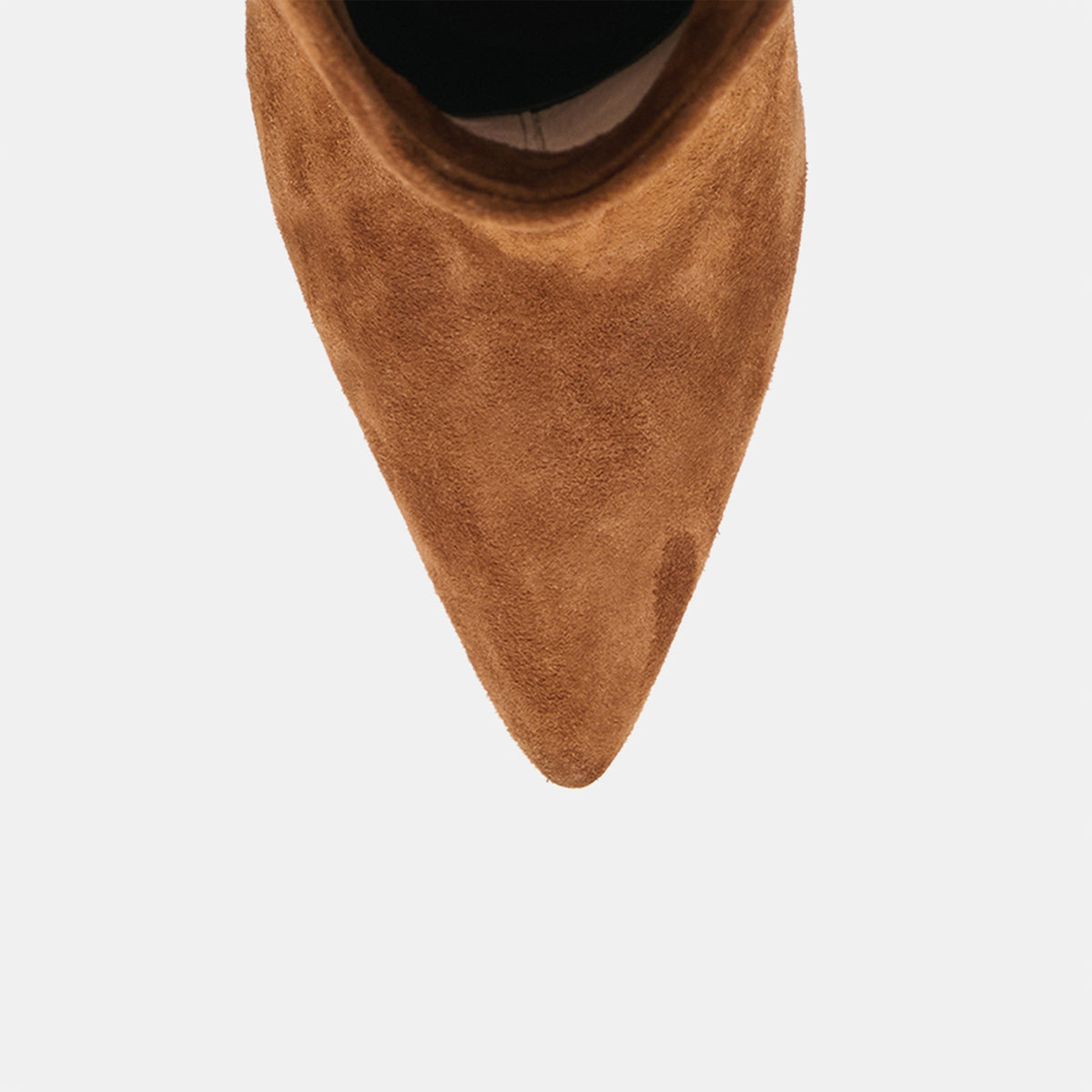 Brown Faux Suede Pointed-Toe Classic Full-Zip Ankle Stiletto Boots