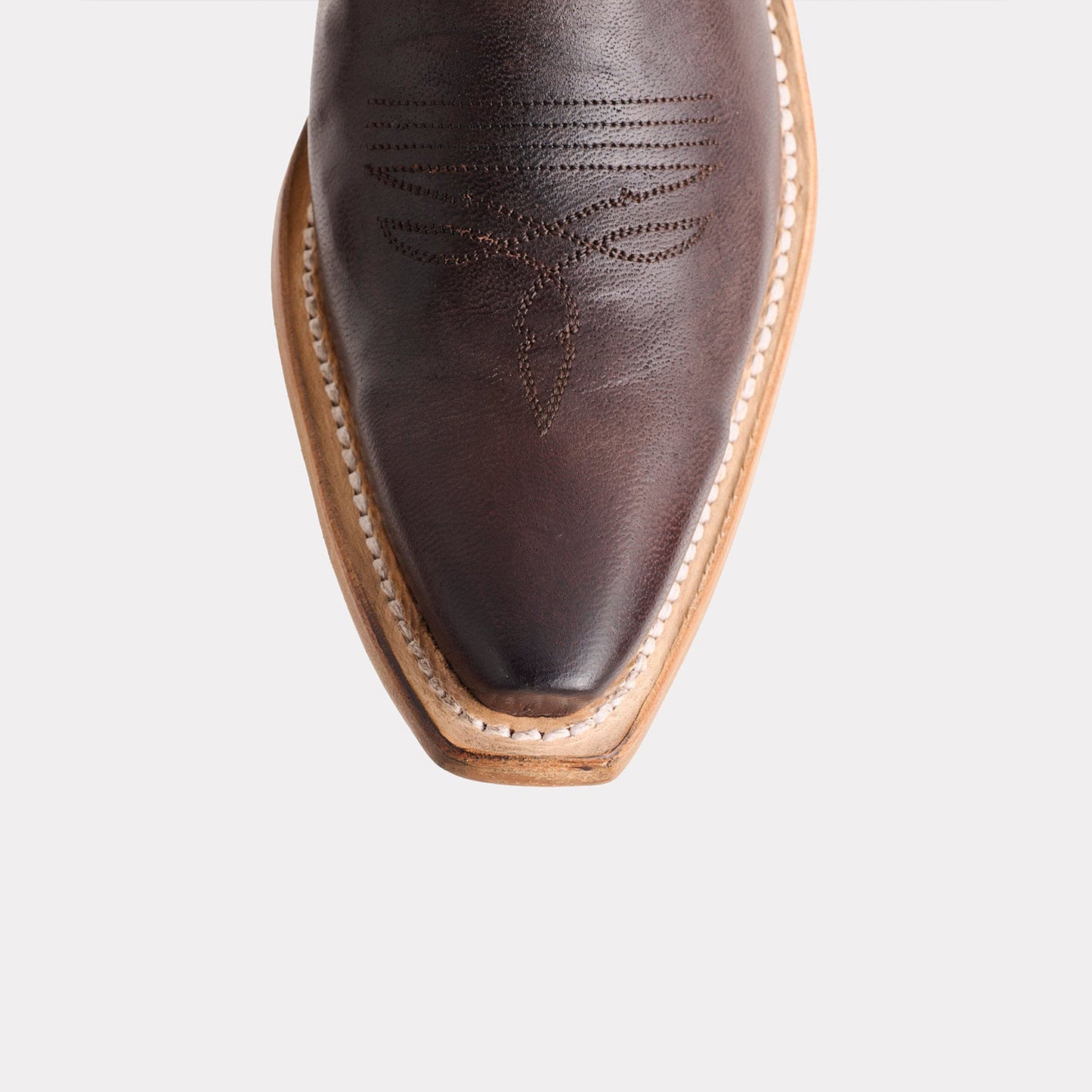 Chocolate Snip-Toe Western Ankle Simple Cowgirl Boots