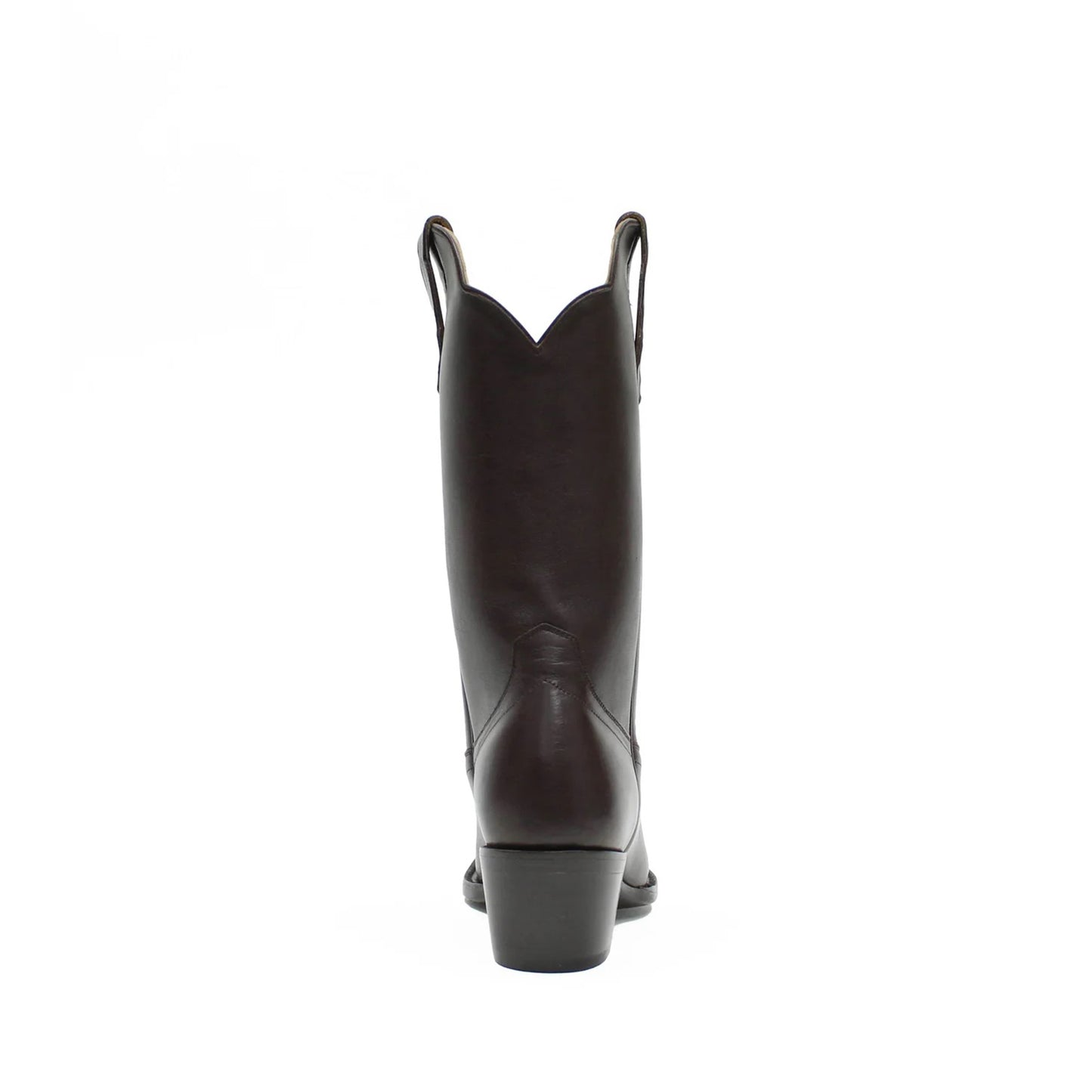 Chocolate Snip-Toe Simple Sleek Mid Calf Cowgirl Boots