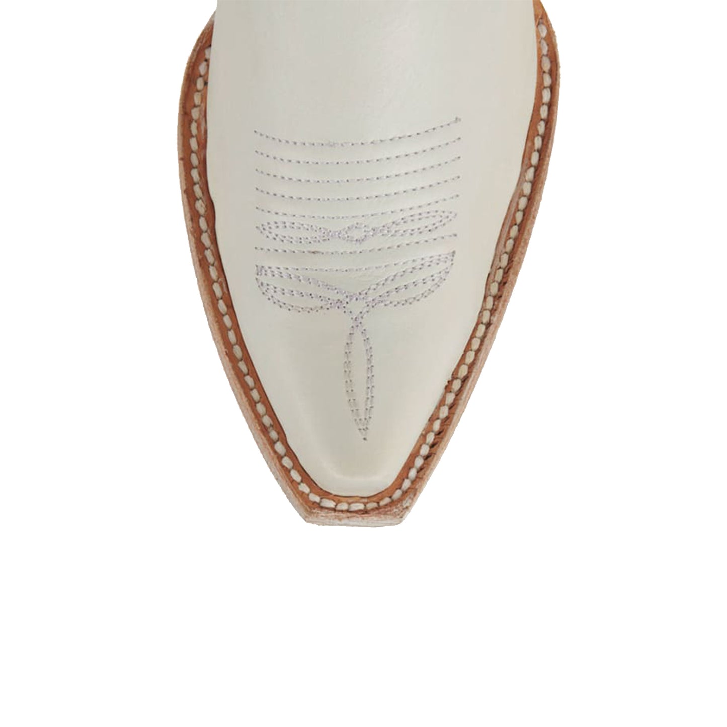White Snip-Toe Delicate Embroidery Mid Calf Classic Cowgirl Boots