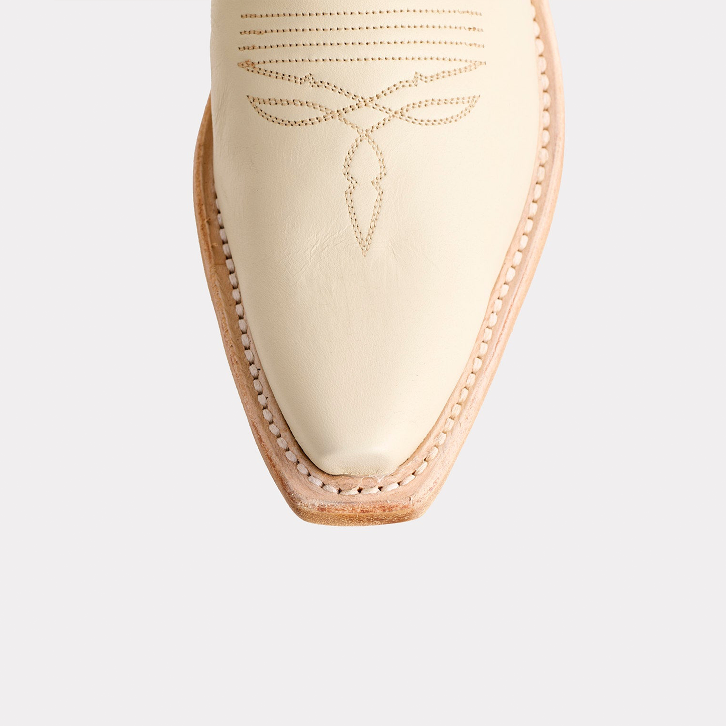Cream Snip-Toe Western Ankle Simple Cowgirl Boots