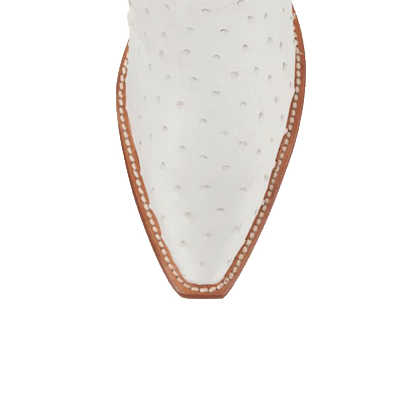White Contrast Vegan Leather And Ostrich Print Snip-Toe Embroidery Classic Mid Calf Cowgirl Boots