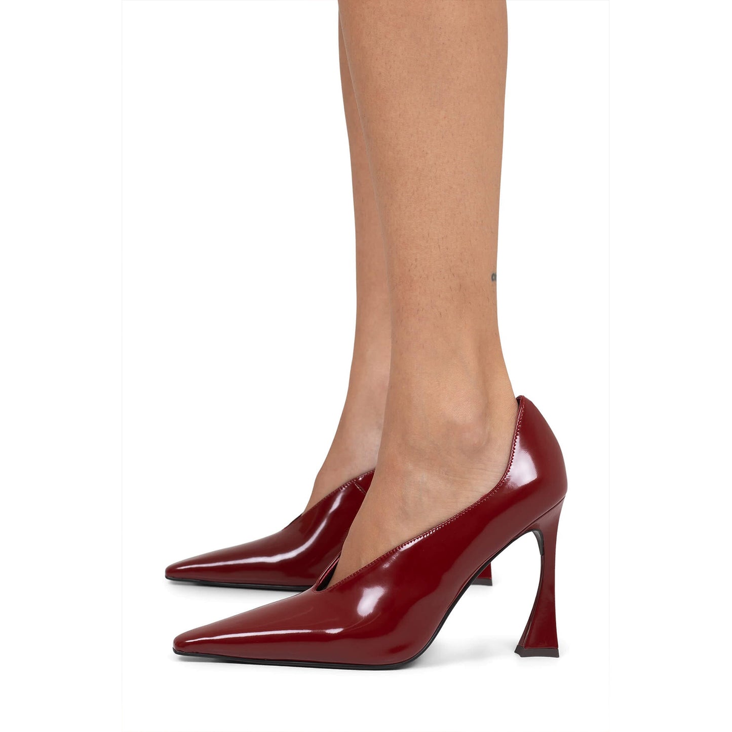 Red Snip-Toe Slip-On Classic High Heels