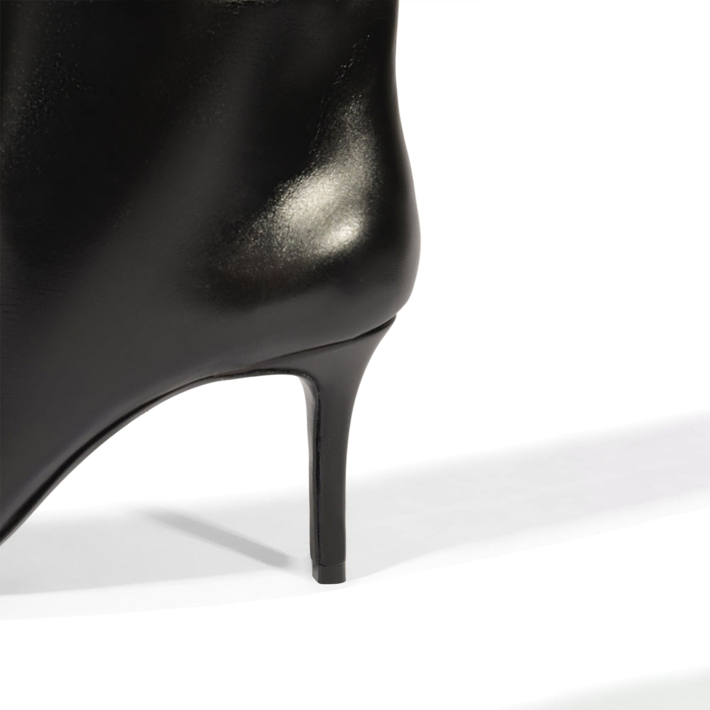 Black Pointed-Toe Short-Zip Slouch Over-The-Knee Stiletto Boots