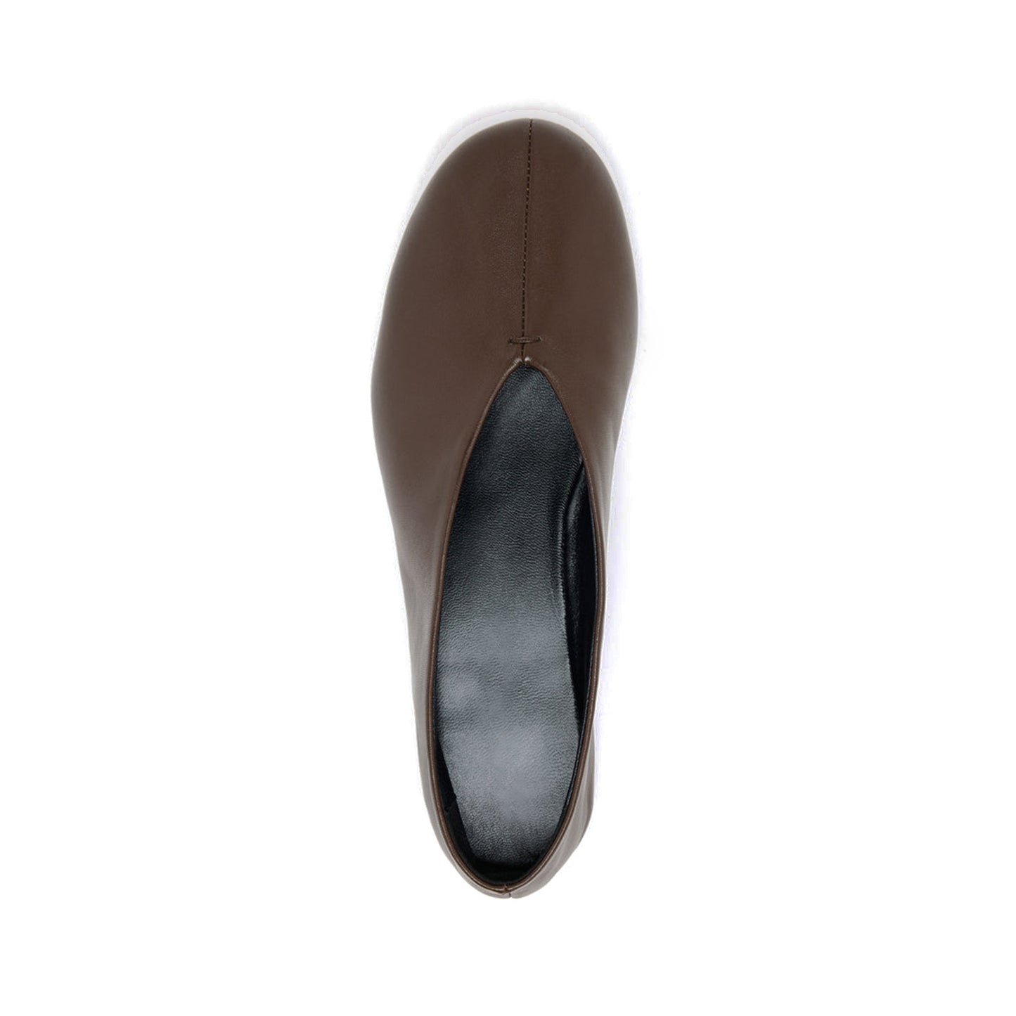Mahogany Round-Toe Slip-On Classic Ballet Flats