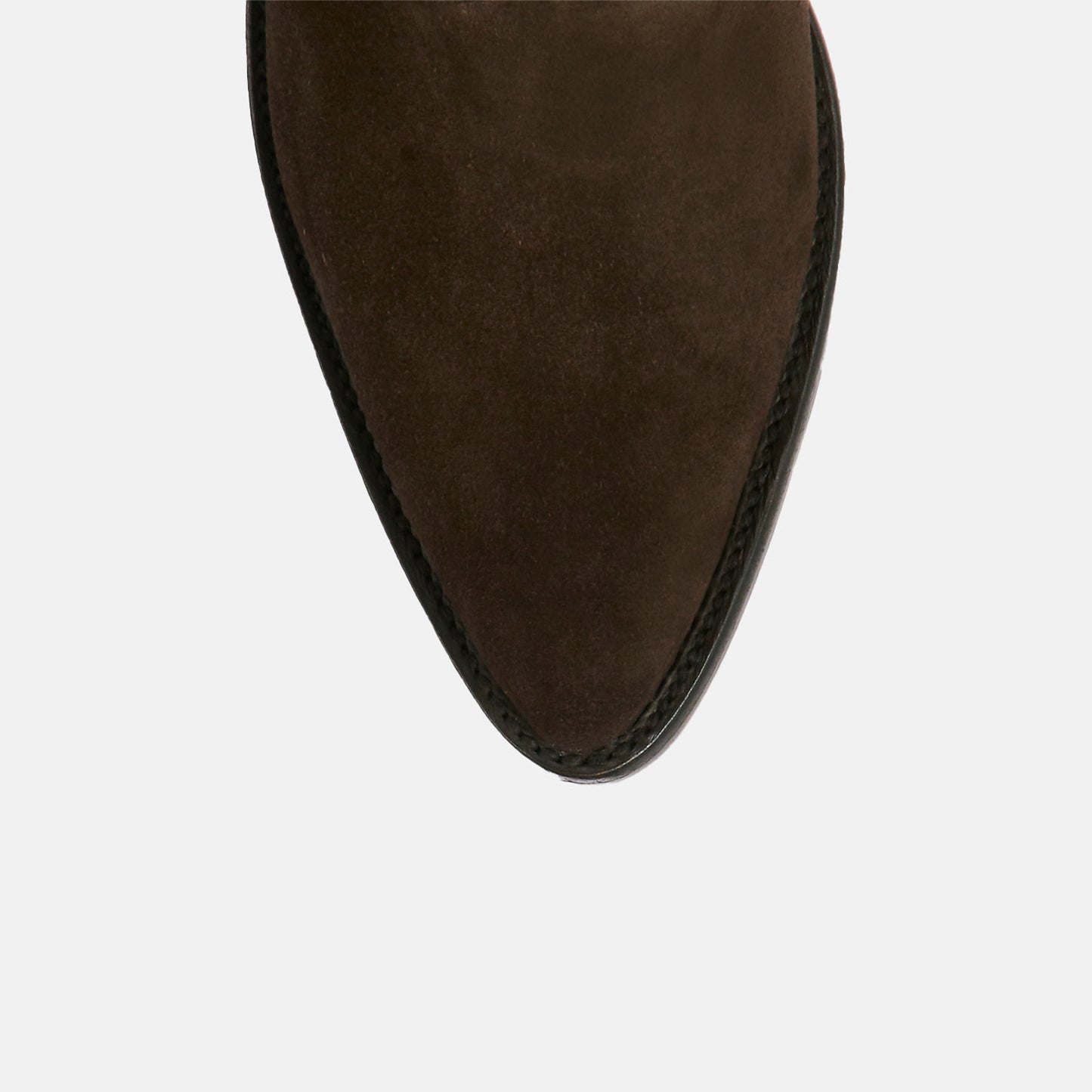 Chocolate Faux Suede Round-Toe Side Fringe Half-Zip Simple Ankle Cowgirl Boots