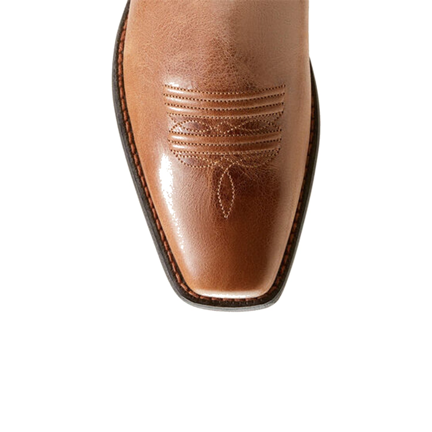 Russet Square-Toe Chic Embroidery Classic Mid Calf Cowgirl Boots