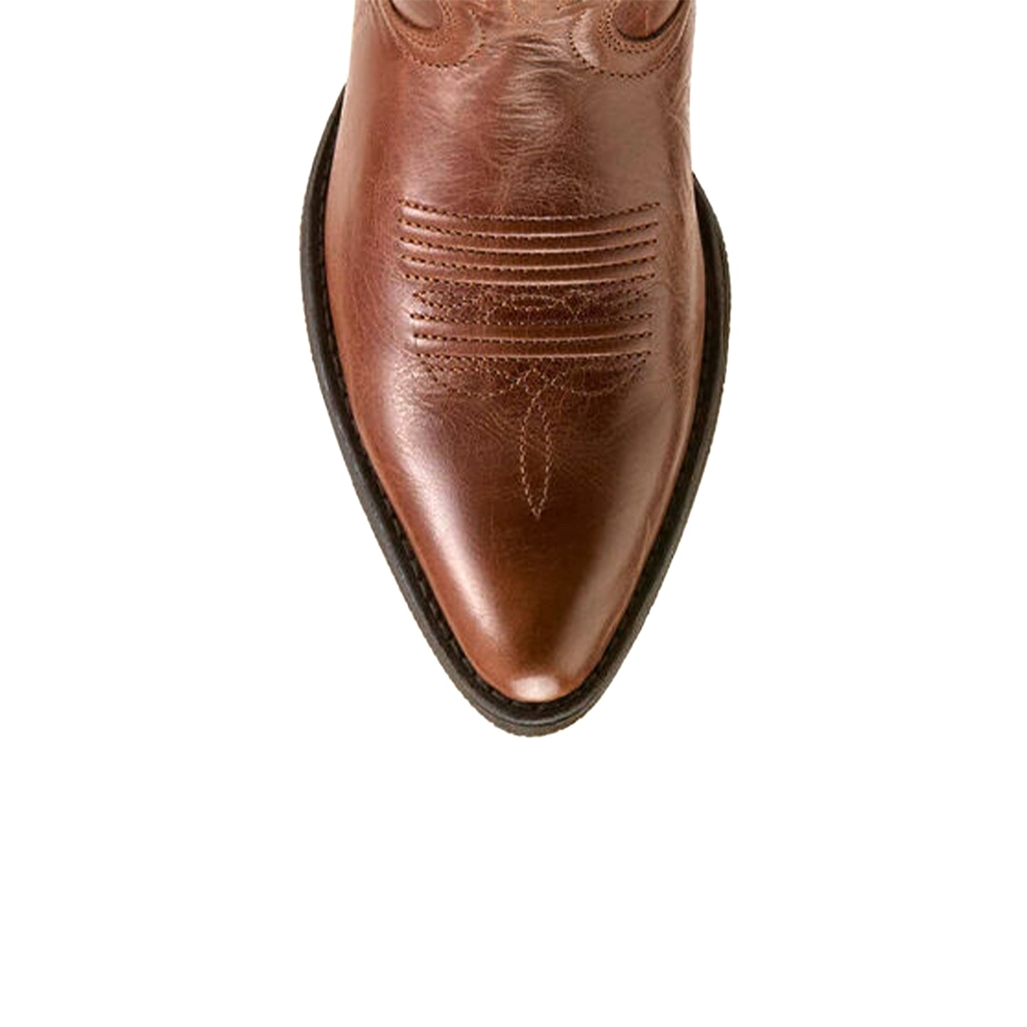 Red Almond-Toe Stitch Ankle Cowgirl Boots