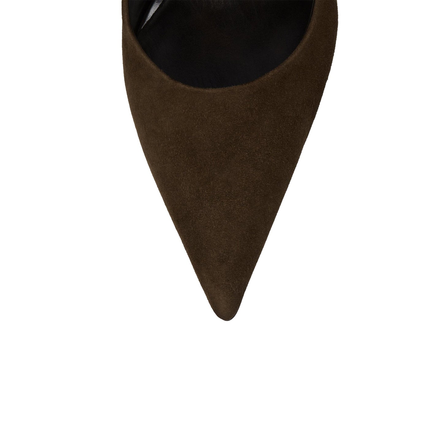 Coffee Contrast Double Textures Pointed-Toe Backless High Heels