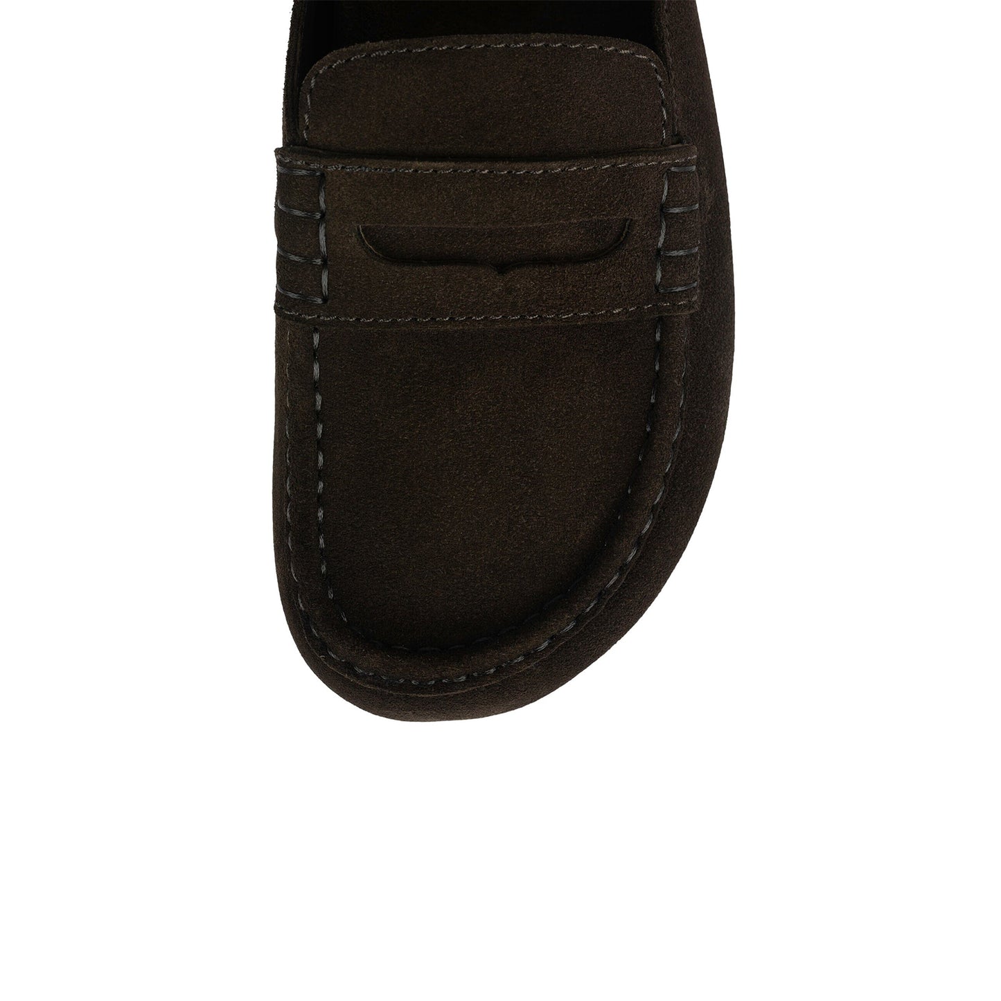 Brown Faux Suede Square-Toe Simple Slip-On Mules Flats