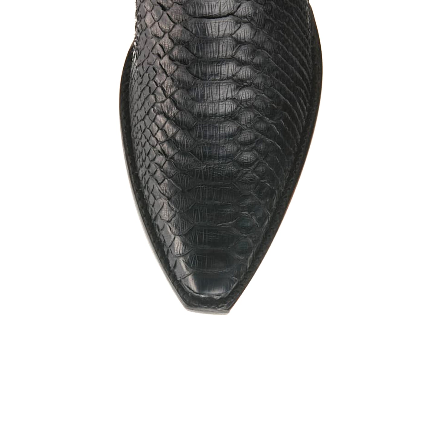 Black Snakeskin Print Snip-Toe Classic Wide Calf Knee High Cowgirl Boots
