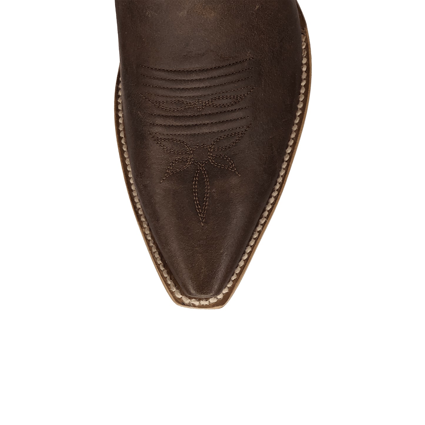 Brown Snip-Toe Side Fringe And Embroidery Full-Zip Knee High Cowgirl Boots