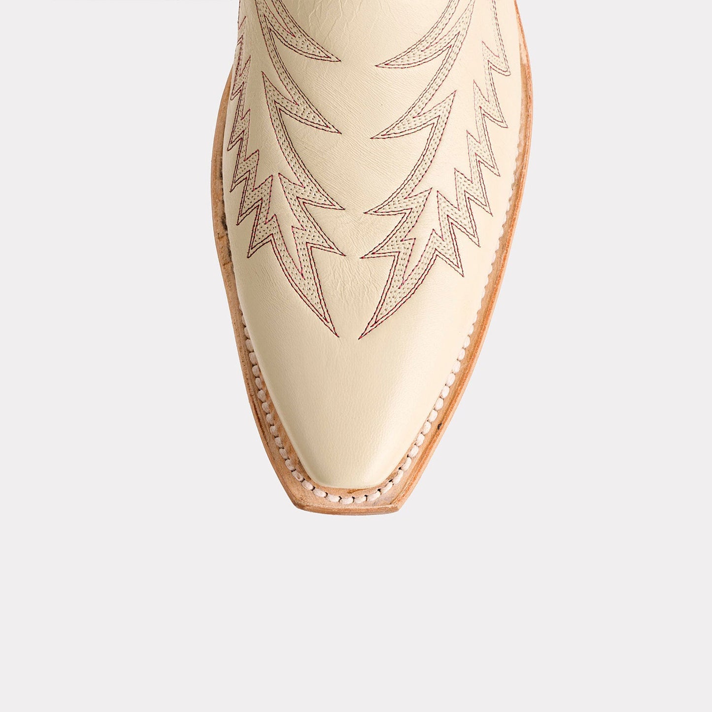 Cream Snip-Toe Western Embroidery Wide Calf Chic Knee High Cowgirl Boots