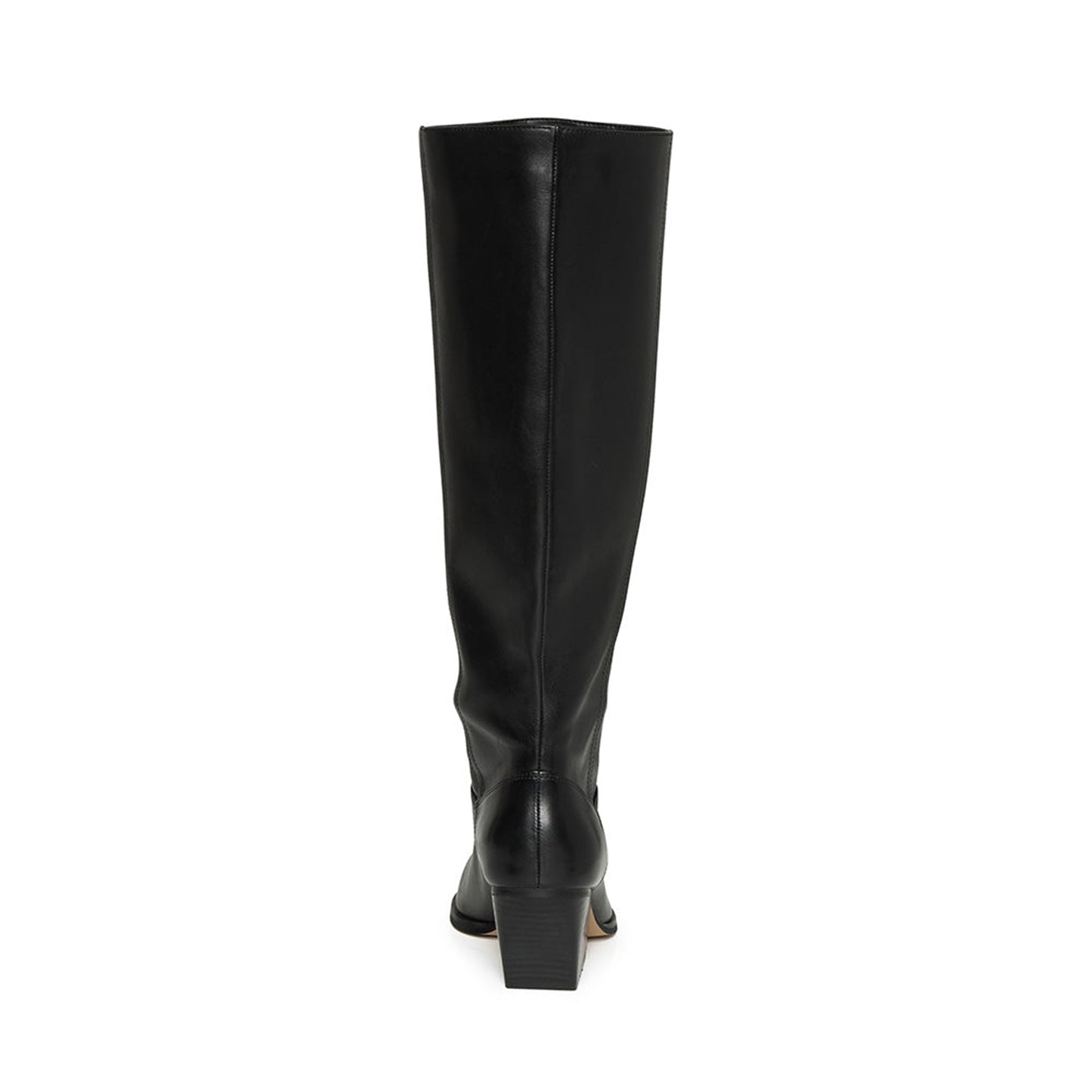 Black Pointed-Toe Half-Zip Sleek Knee High Cowgirl Boots