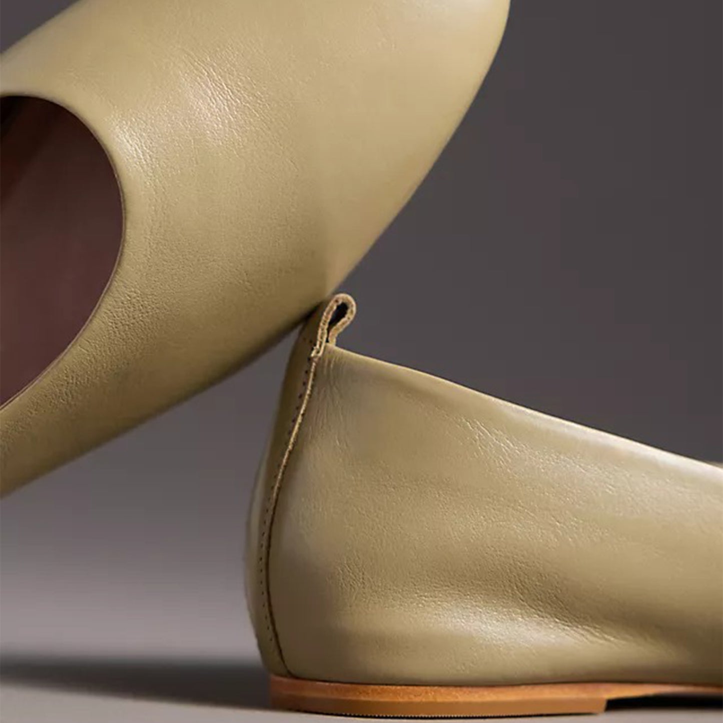 Moss Square-Toe Slip-On Classic Ballet Flats