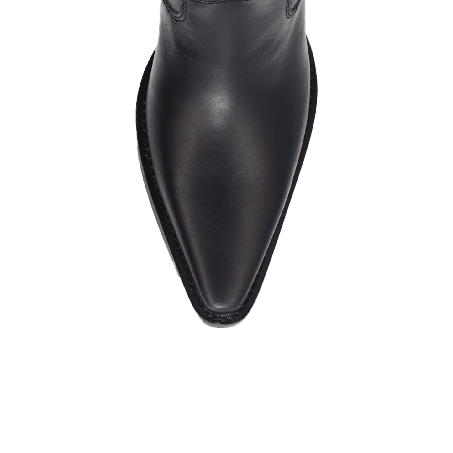 Contrast Black And Ivory Pointed-Toe Flame Appliques Wide Calf Knee High Cowgirl Boots