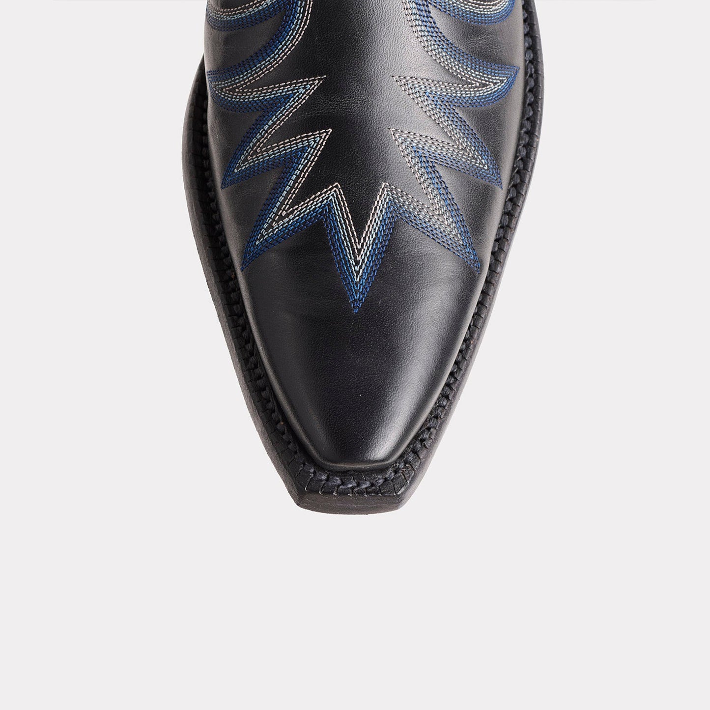 Black Snip-Toe Delicate Embroidery Western Ankle Cowgirl Boots