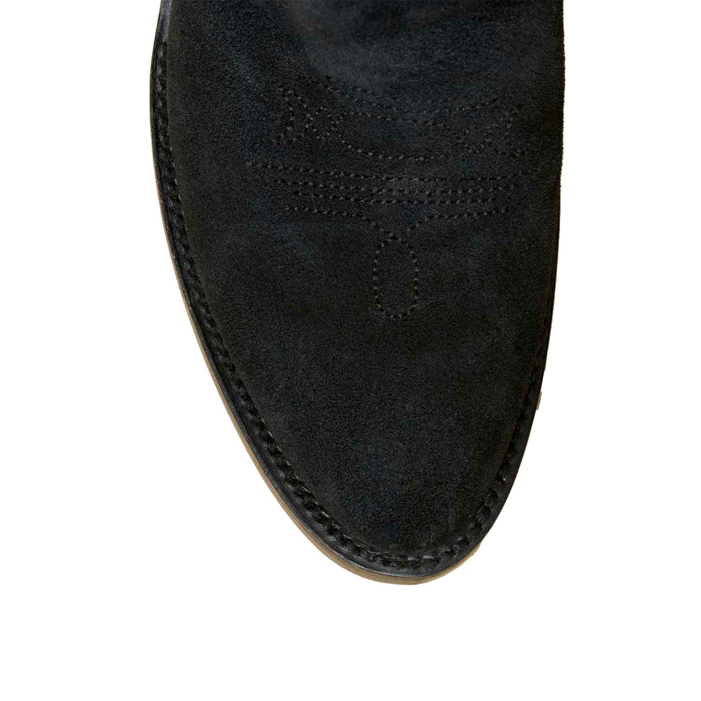Black Round-Toe Classic Embroidery Mid Calf Cowgirl Boots For Women