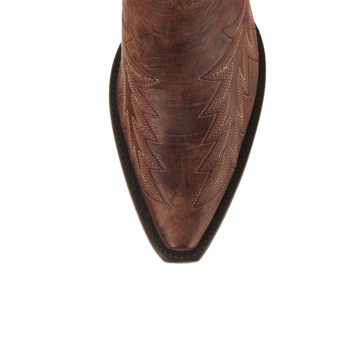 Brass Snip-Toe Delicate Embroidery Mid Calf Chic Cowgirl Boots