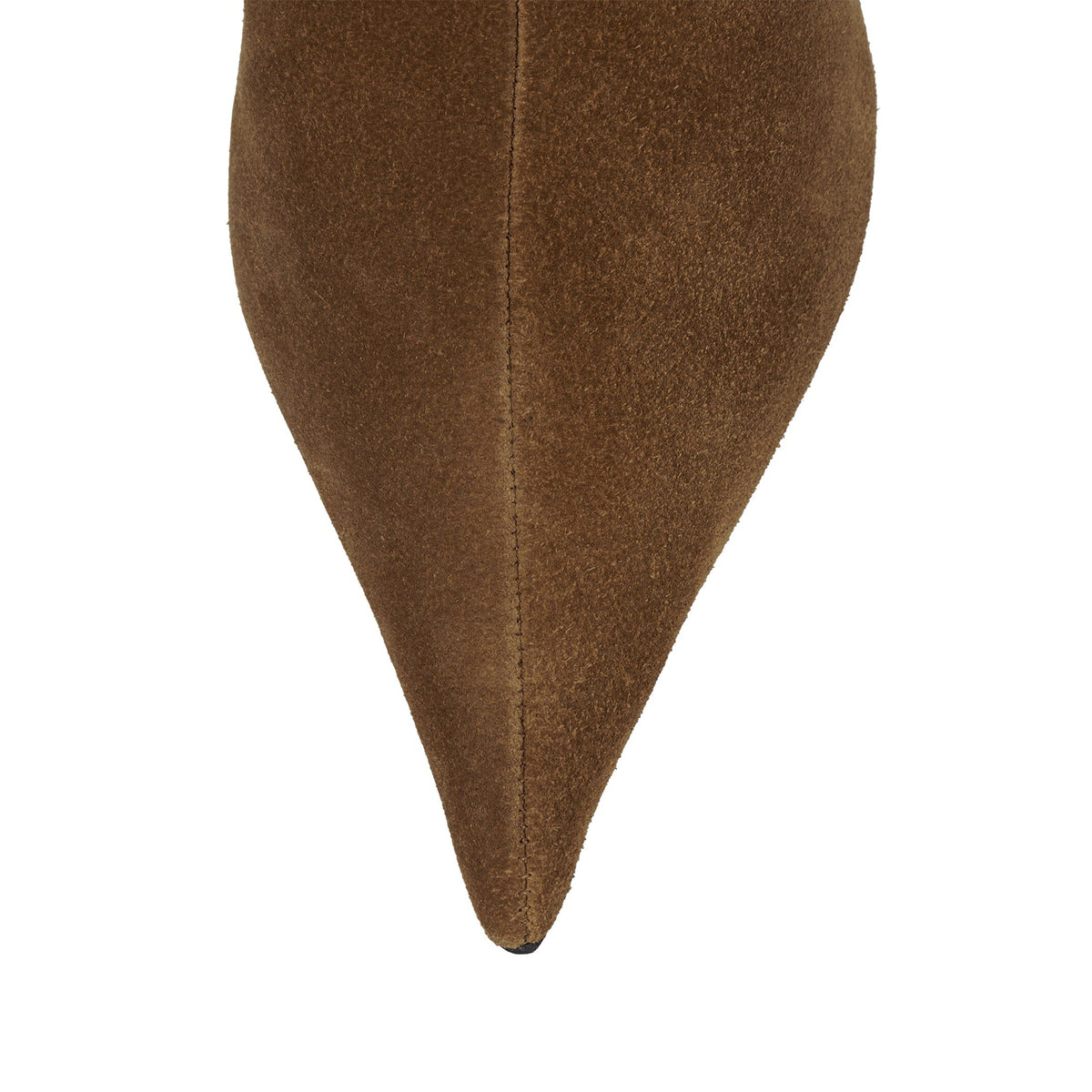 Brown Faux Suede Pointed-Toe Slip-On Ankle Stiletto Boots