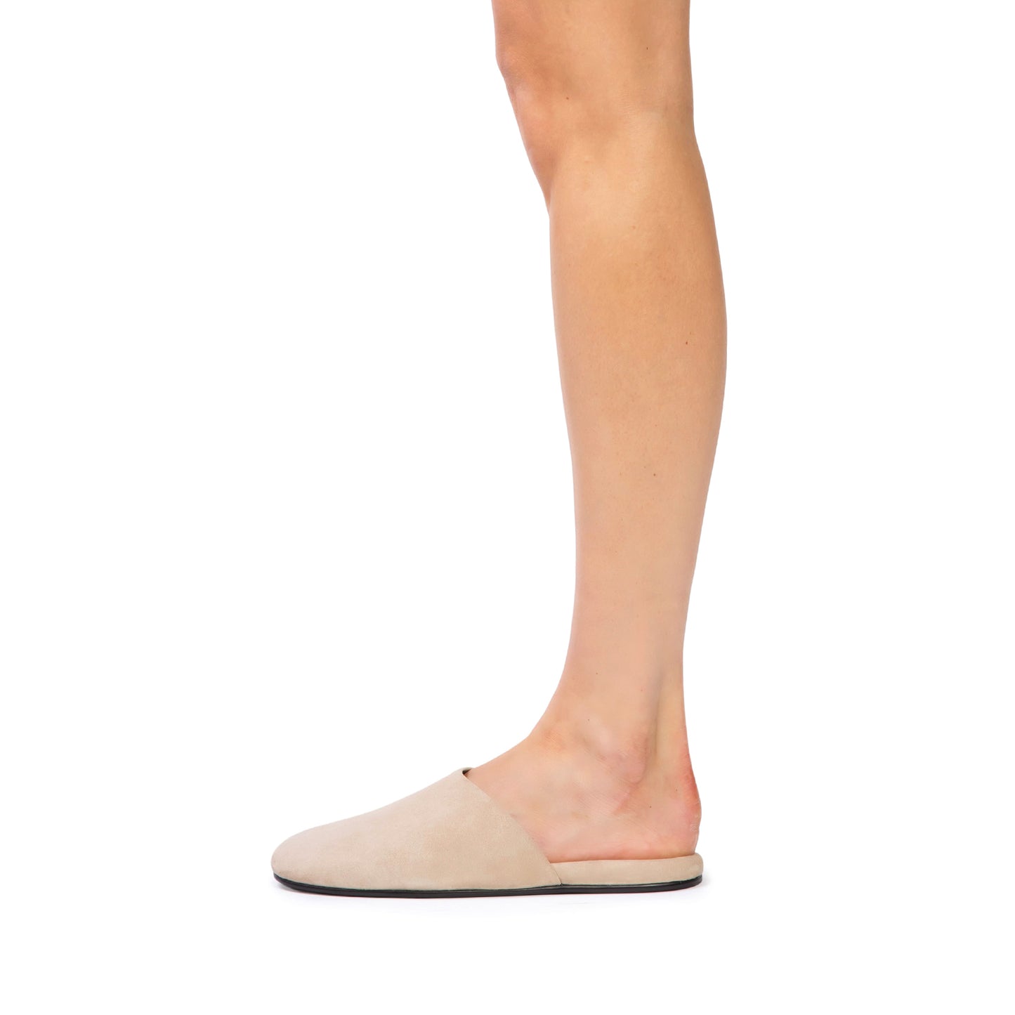 Pink Faux Suede Round-Toe Simple Slip-on Backless Ballet Flats