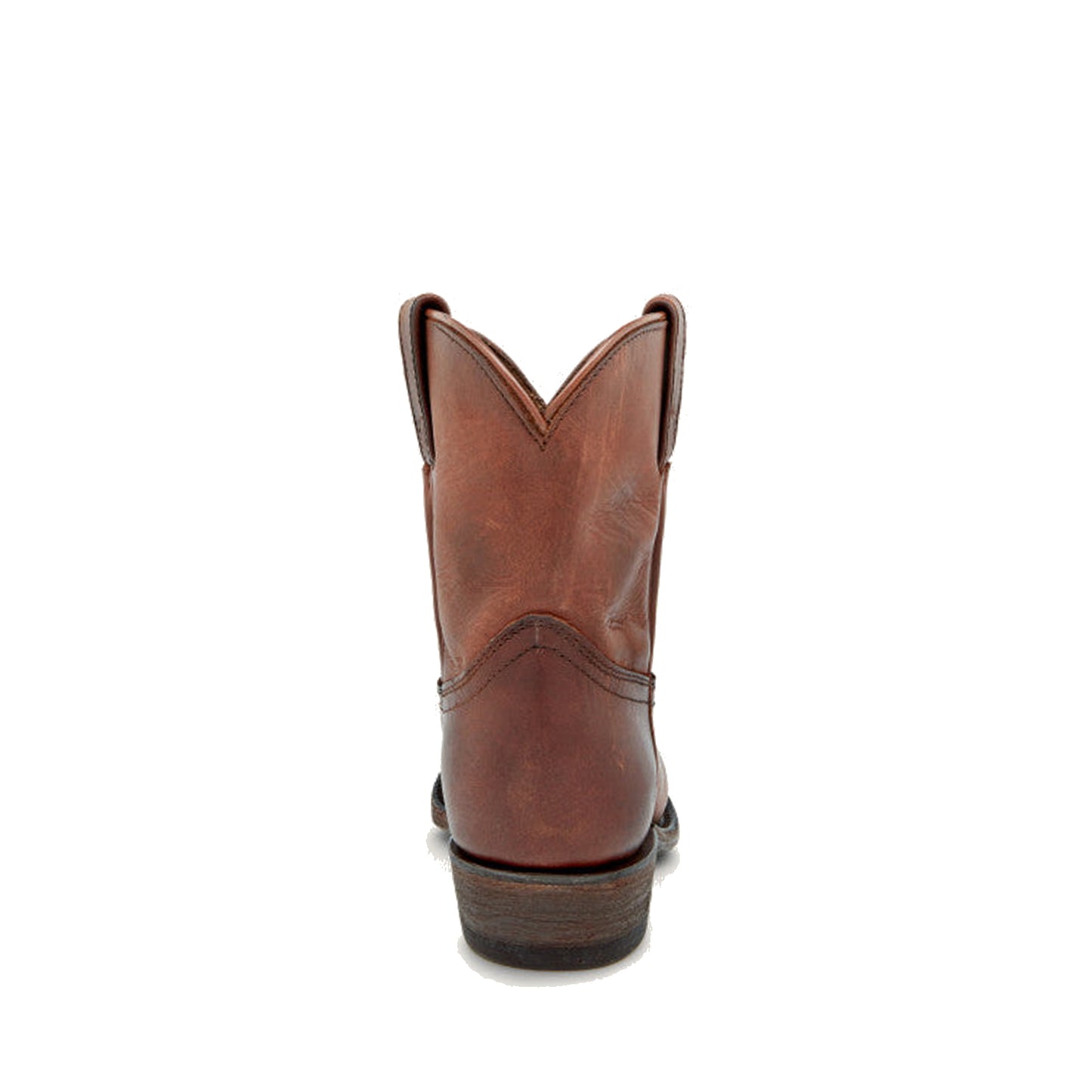 Cognac Round-Toe Simple Slip-On Ankle Cowgirl Boots