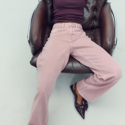 Patent Burgundy Pointed-Toe Front Big Bow Slingback Flats