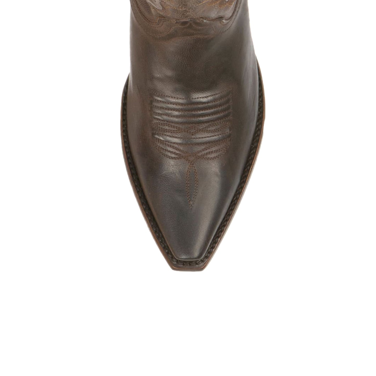 Chocolate Snip-Toe Delicate Embroidery Mid Calf Classic Cowgirl Boots