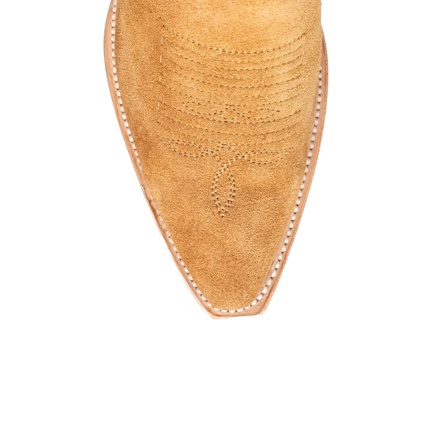 Honey Faux Suede Snip-Toe Embroidery Mid Calf Cowgirl Boots