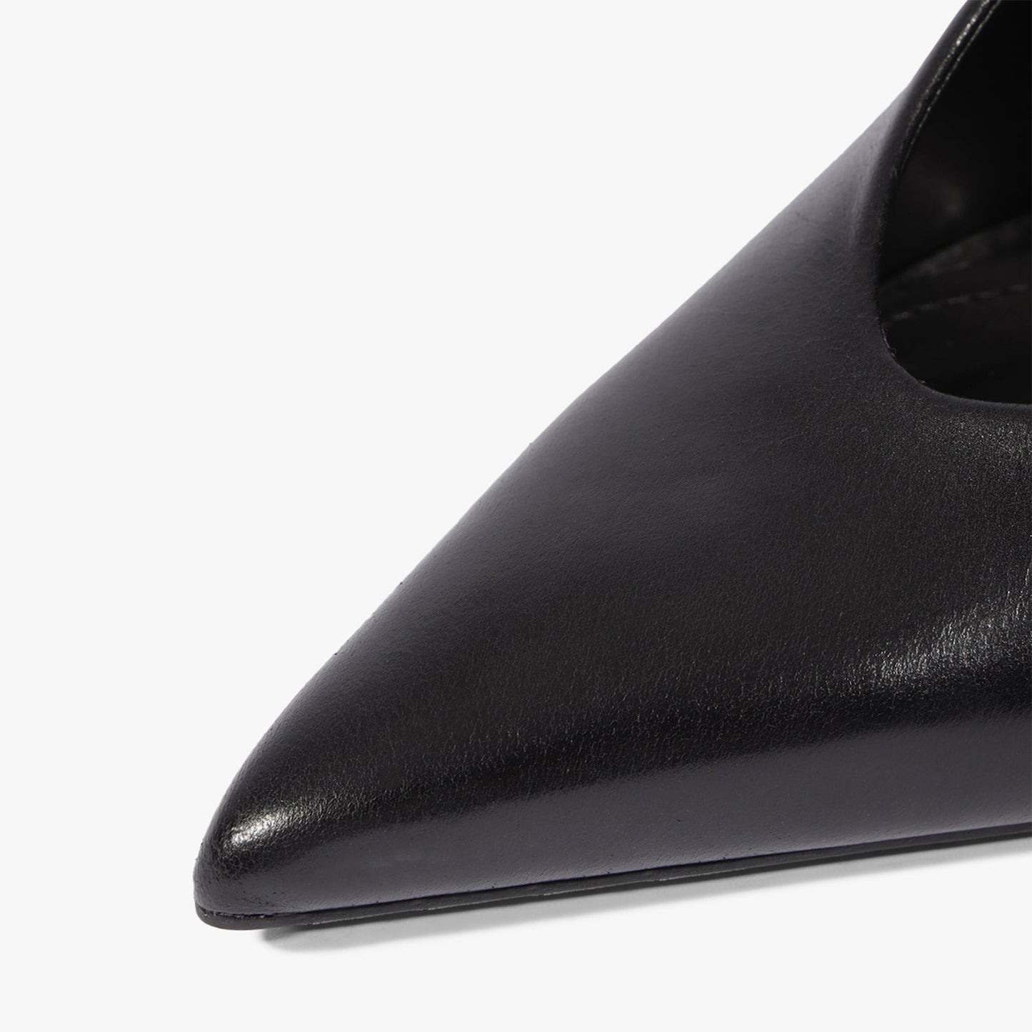 Black Pointed-Toe Slip-On Backless Chic Pumps High Heels