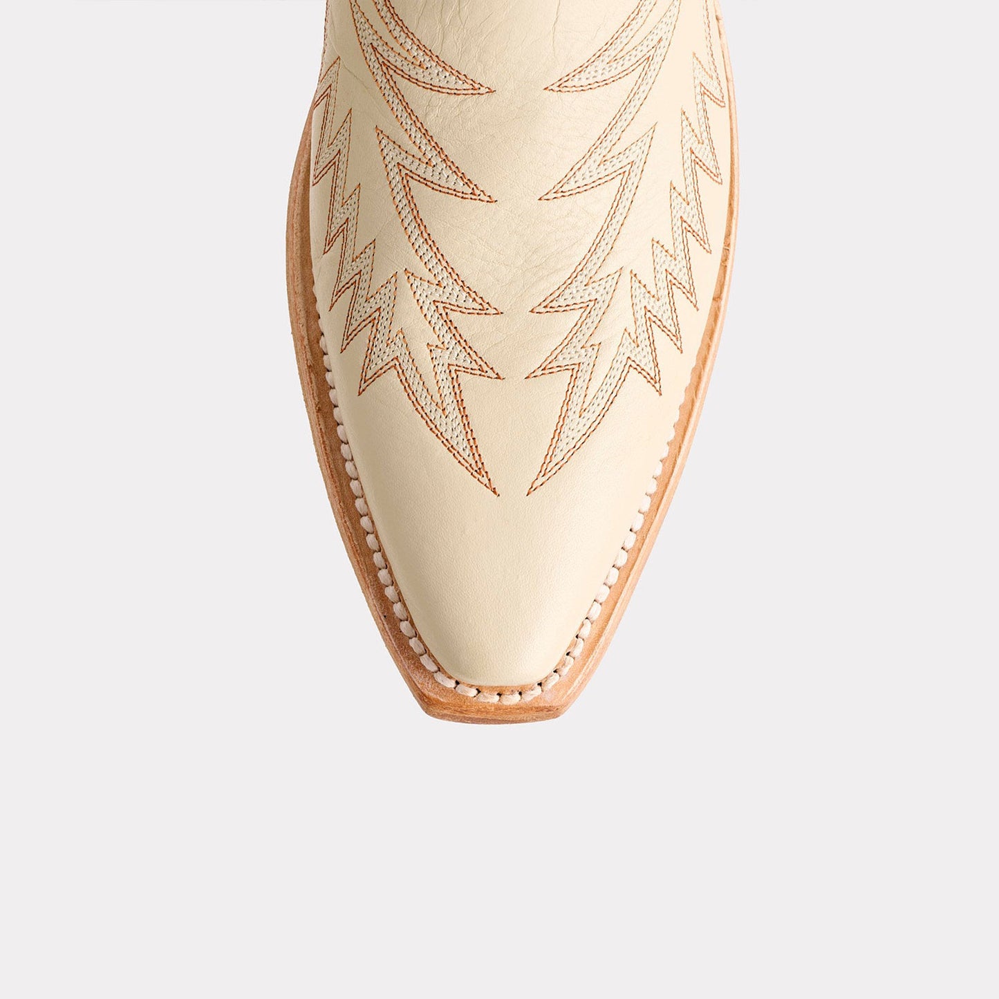 Bone Snip-Toe Western Embroidery Wide Calf Chic Knee High Cowgirl Boots