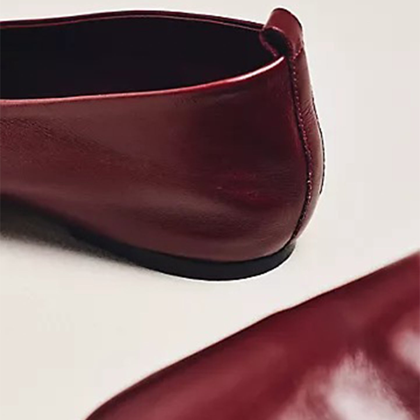 Wine Red Square-Toe Slip-On Classic Ballet Flats