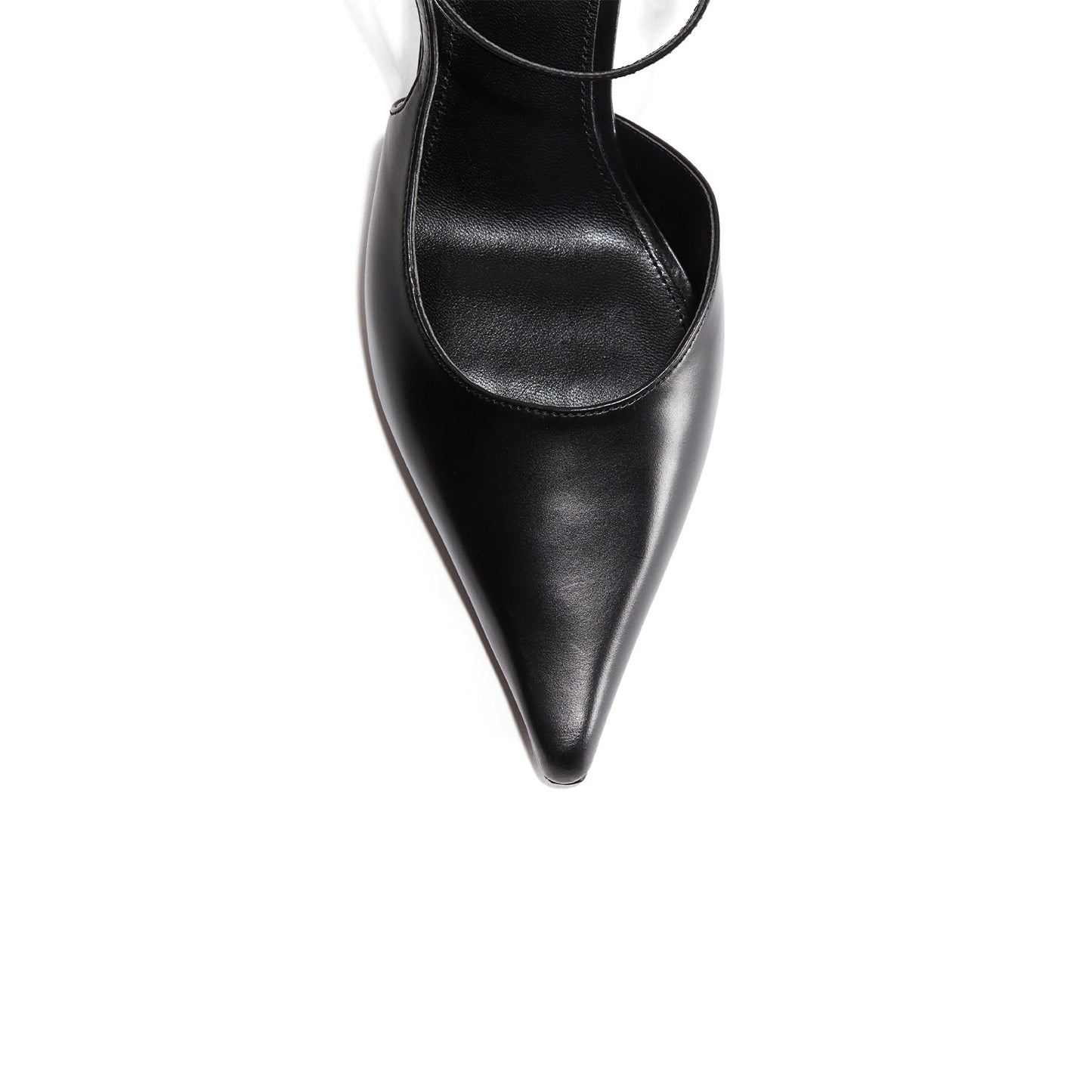 Black Pointed-Toe Slip-On Slingback Classic Kitten Heels